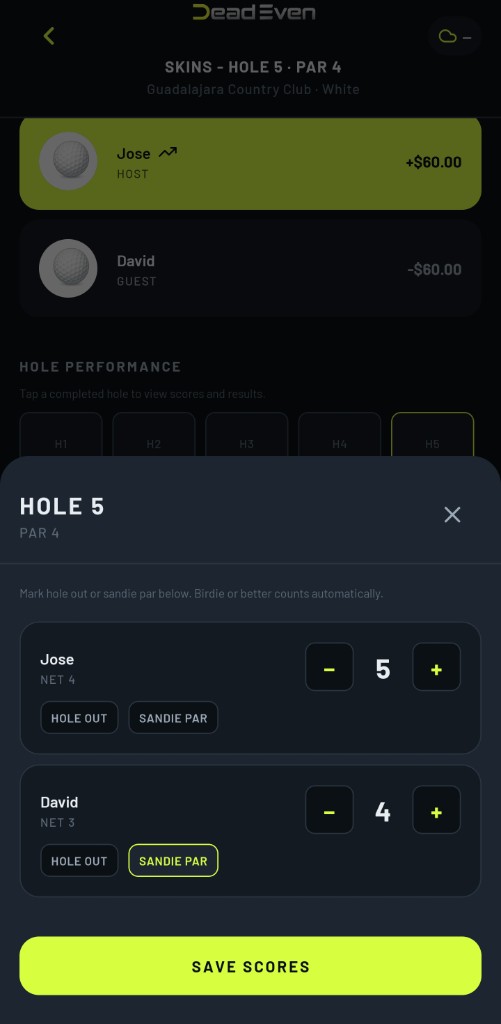 Enter scores quickly