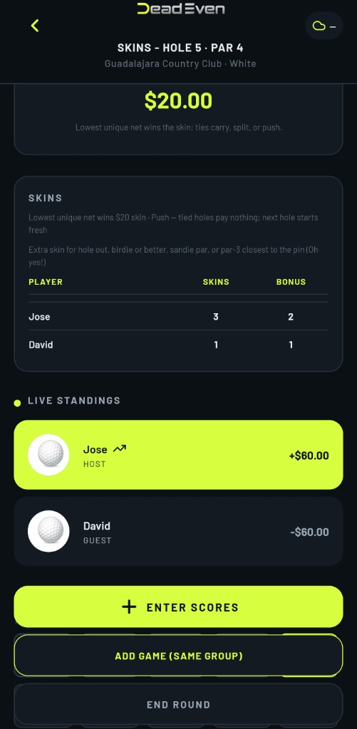 DeadEven live standings